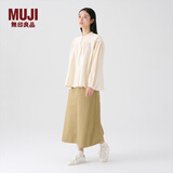 无印良品（MUJI）女式 法兰绒 抽褶罩衫 美拉德风纯棉衬衫 女士衬衣内搭冬季款 原色 L 165/88A