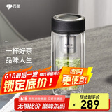 万象（WANXIANG）玻璃杯商务办公水杯V17L礼盒装送礼350ML双层圆弧杯体带滤网水杯