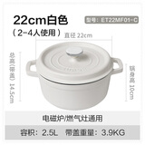 双立人（ZWILLING）2025新款珐琅锅铸铁汤锅家用焖炖锅多功能平底锅电磁炉烤箱燃气灶 口径·茶白 22cm