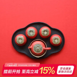 万仟堂（Edenus）茶具高档 功夫茶具套装 陶瓷水果茶具柿子茶壶茶盘茶杯 事事如意