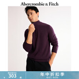 ABERCROMBIE & FITCH男装24秋冬款经典小麋鹿美式半拉链套头针织衫毛衣KI120-4149 深紫色 M (180/100A)
