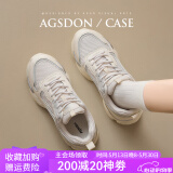 奥古狮登老爹鞋女2025新款百搭休闲运动鞋子女厚底增高软底轻便舒适女鞋 20176米灰【四季款】 36