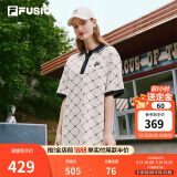 斐乐（FILA） FUSION潮牌女子连衣裙夏新款时尚宽松POLO领连身裙 乳糖色-BG 2XL