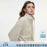 范思蓝恩半拉领廓形落肩加绒加厚重磅卫衣女冬季2024新款14491 燕麦灰上衣 XS