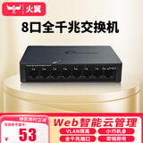火翼8口千兆交换机 云网管监控网络网线分线器 网线网络分线器分流器