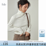 范思蓝恩范思蓝恩204303半高领打底衫女秋冬百搭修身针织上衣紧身内搭毛衣 奶白色（高领） XS
