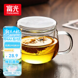 富光花茶杯透明茶杯内胆茶水分离杯办公室玻璃杯子水杯350ml