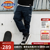dickies休闲裤 男女同款新复古回潮印花多口袋束口工装裤百搭8 深海军蓝 28