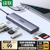 绿联Type-C扩展坞多USB3.0接口TF扩展器U盘分线器C口转HDMI扩展坞适用苹果华硕surface pro9笔记本电脑