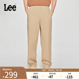 Lee25春夏新品舒适直筒Logo织标男日常休闲裤布裤潮流LMB009918204 卡其色 33