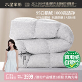 水星家纺羽绒被子95%白鹅绒被子冬季冬被芯加厚双人羽绒被220x240cm
