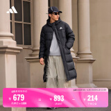 adidas 530蓬拒水防泼防风保暖户外鸭绒羽绒服男女阿迪达斯轻运动   黑色   L