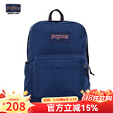 JANSPORT杰斯伯书包轻便双肩包男女26L旅行包简约背包电脑包学生校园 4QUT003海军蓝/藏青色-侧边袋