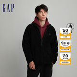 Gap男女装LOGO抱抱绒立领运动卫衣817851休闲上衣 黑色 S (175/92A)