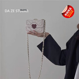 Weiltili白色小方包女包2025新款百搭斜挎包链条迷你小方包夏季流行 白色(小) 包包+斜跨带