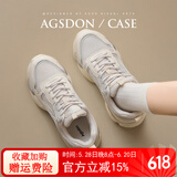 奥古狮登老爹鞋女2025新款百搭休闲运动鞋子女厚底增高软底轻便舒适女鞋 20176米灰【四季款】 36