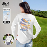 班尼路（Baleno）200g纯棉打底衫长袖t恤女2025年春季休闲宽松百搭运动风内搭上衣