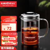 金灶（KAMJOVE） 小青柑玻璃茶壶泡茶壶 耐热玻璃茶具 茶水分离杯花茶壶飘逸杯 A75搭配K-106玻璃杯4个 380ml
