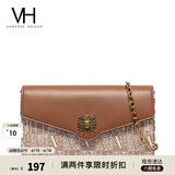 VANESSA HOGAN VH女包太阳神系列贝伦信封包轻奢斜挎包链条包纪念日礼物送女友 黄棕色