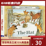 英文原版 The Hat 帽子 纸板书 汪培珽第五阶段 名家Jan Brett 儿童启蒙图画故事书 绿山墙