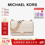 MICHAEL KORS礼物轻奢MK女包SLOAN小香风链条单肩斜挎腋下包 大号 奶白色