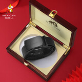 稻草人男皮带自动扣真头层牛皮腰带裤带高档礼盒生日礼物送爸爸父亲老公