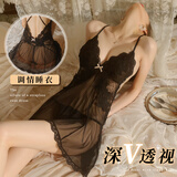 山茶蜜桃  情趣内衣性感房事战袍高级感蕾丝睡衣方便老公夫妻刺激纯欲睡裙