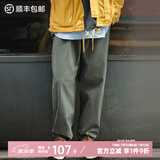 马登工装美式复古Easypants卡其休闲裤军绿色宽松直筒束脚长裤子男夏 灰绿色 XL （160-175斤）
