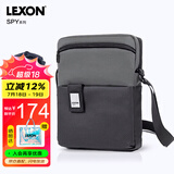乐上（LEXON）斜挎包男单肩包潮牌简约男士休闲帆布斜挎包运动小腰包 1710灰色