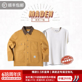 马登工装 美式复古重磅密歇根帆布夹克男春季阿美咔叽翻领猎装外套 密歇根夹克+短t组合 XL