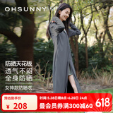 OhSunny防晒衣女长款女神透气防晒服户外运动风衣外套薄 陨石灰-长款 M