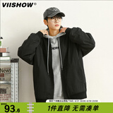 viishow美式飞行员夹克男春秋款复古宽松潮流棒球服机能工装外套防风休闲 黑色 2XL
