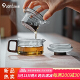 全度高硼硅耐高温办公杯茶杯烟灰色杯子简约带过滤茶水分离玻璃杯迷你 祥云小墩墩壶【鹰嘴款】 200ml 1只