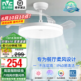 雷士（NVC） 风扇灯LED吊扇灯隐形扇现代简约变频餐厅卧室客厅遥控高显色灯具 荐！清风36瓦36寸丨IP40防蚊虫