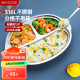 美厨（maxcook）316L不锈钢餐盘饭盒碗 配勺子儿童分格卡通 3格 猴 MCFT1864