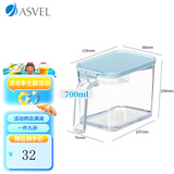 ASVEL阿司倍鹭厨房家用调味瓶盒调味罐调味盒调料罐 调料盒带勺子盐罐 青色700ml 型号1136-04