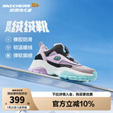 Skechers斯凯奇儿童绒绒靴（跃界系列）男童冬短靴旋钮女童加绒鞋302528L 女童/紫色/黑色/PRBK 36