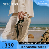 斯凯奇（Skechers）男鞋夏季商务休闲鞋季百搭时尚帆布鞋舒适复古一脚蹬66387 卡其色/KHK 43