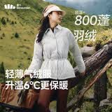 蕉下（beneunder）女士翻领气绒收腰外套轻薄显瘦保暖修身户外防风防泼水百搭CL003 蓝烟灰 XL