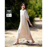 德玛纳【轻氧莱赛尔】夏季浪漫法式木耳边圆领娃娃裙可脱卸腰带女连衣裙