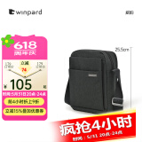 威豹winpard\威豹男士单肩包通勤简约日字包学生休闲斜挎包男邮差包 黑色