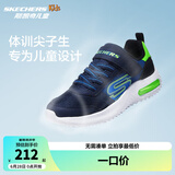 Skechers斯凯奇儿童运动鞋春秋女童魔术贴休闲鞋中大童轻质跑步鞋303601L 403723L海军蓝色/柠檬色/NVLM 37