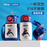 迪士尼（Disney）儿童保温杯带吸管大容量316不锈钢宝宝水壶幼儿园男女小学生水杯