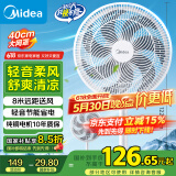 美的（Midea）【品质推荐】七叶轻音柔风电风扇/家用省电落地扇/台式电扇/广角摇头节能宿舍小型风扇 SAE35CA