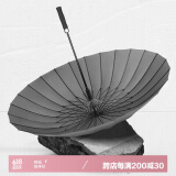 美度（MAYDU）双人长柄雨伞大号24骨雨伞长柄抗暴风直杆晴雨伞M7003灰色