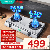 华帝（VATTI）燃气灶 家用台式 4.2kW易打理熄火保护 不锈钢面板双灶台灶具 JZT-i10035A（天然气）