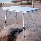迪卡侬折叠桌分腿调节户外露营蛋卷桌便携铝合金桌大承重蛋卷桌 2758638