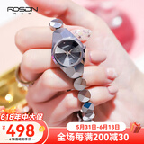 劳士顿（ROSDN） 手表女简约防水石英表女表双日历女士手表七夕新年礼物送女友 本色1201 25mm