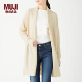 无印良品 MUJI 女式 含牦牛绒毛圈花式线长开衫长袖针织衫毛衣女装W9AA052 燕麦色 XS-S (155/80A）