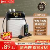 索爱（soaiy）S518FM无线小蜜蜂扩音器教师专用防啸叫喇叭U盘TF卡麦克风蓝牙音箱响户外便携式收音机Type-c  黑